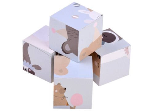 JOKOMISIADA Drewniane Klocki puzzle zwierzątka obrazki ZA4114