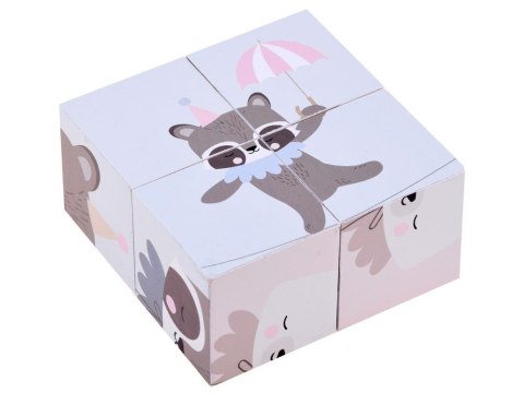 JOKOMISIADA Drewniane Klocki puzzle zwierzątka obrazki ZA4114