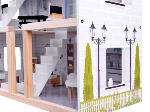 JOKOMISIADA Drewniany domek dla lalek w stylu Boho led ZA4131