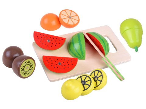 JOKOMISIADA Duży zestaw DREWNIANE WARZYWA OWOCE na magnes do krojenia SKRZYNKA ZA4121