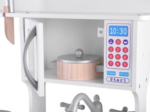 JOKOMISIADA Interaktywna BIAŁA kuchnia drewniana dla dzieci Indukcja + akcesoria ZA4127