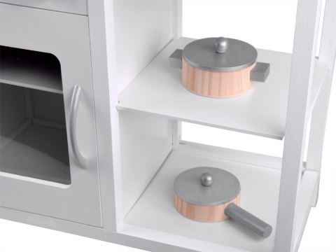 JOKOMISIADA Interaktywna BIAŁA kuchnia drewniana dla dzieci Indukcja + akcesoria ZA4127