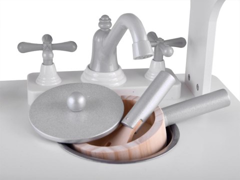 JOKOMISIADA Interaktywna BIAŁA kuchnia drewniana dla dzieci Indukcja + akcesoria ZA4127