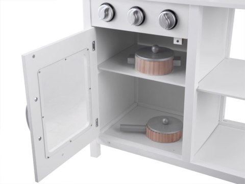 JOKOMISIADA Interaktywna BIAŁA kuchnia drewniana dla dzieci Indukcja + akcesoria ZA4127