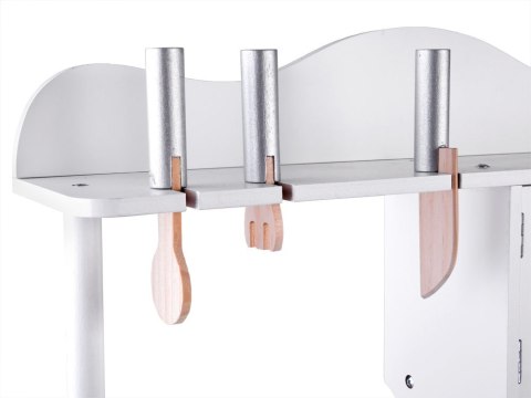 JOKOMISIADA Interaktywna BIAŁA kuchnia drewniana dla dzieci Indukcja + akcesoria ZA4127