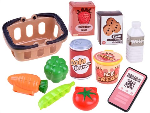 JOKOMISIADA Kasa fiskalna dla dzieci skaner waga smartfon koszyk zabawa w sklep ZA4147