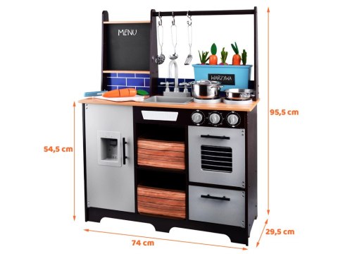 JOKOMISIADA Loft Kuchnia drewniana dla dzieci lodówka ZA4129