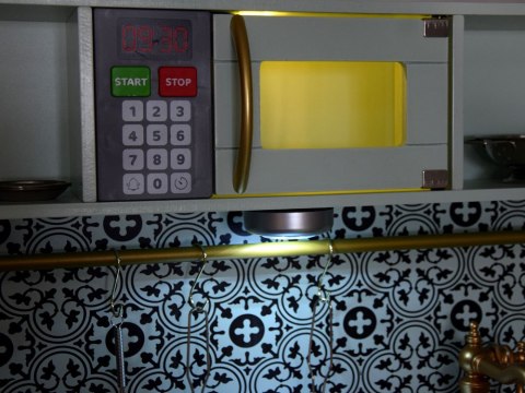 JOKOMISIADA Miętowa drewniana Kuchnia dla dzieci efekty dźwiękowe świetlne ZA4128