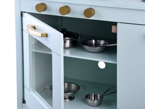 JOKOMISIADA Miętowa drewniana Kuchnia dla dzieci efekty dźwiękowe świetlne ZA4128