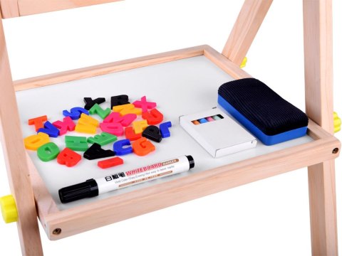 JOKOMISIADA Tablica drewniana kredowa magnetyczna 3w1 sztaluga kreda pisaki TA0096