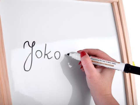 JOKOMISIADA Tablica drewniana kredowa magnetyczna 3w1 sztaluga kreda pisaki TA0096