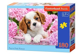 Castorland Puzzle 180 el. Pup in Pink Flowers