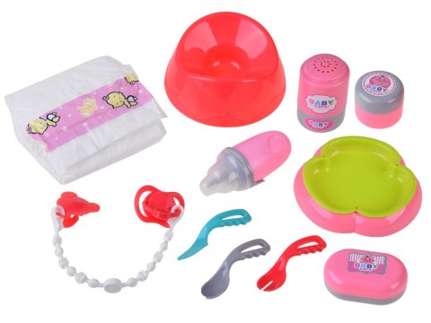 JOKOMISIADA Duży zestaw lalka interaktywna wózek krzesełko łóżeczko akcesoria ZA4286