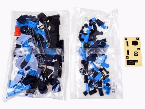 JOKOMISIADA Klocki techniczne Sportowe auto NIEBIESKIE 139-elementów + naklejki ZA4288