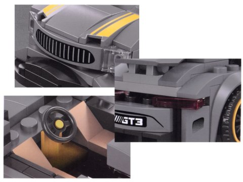 JOKOMISIADA Klocki techniczne Sportowe auto SREBRNE 174-elementy + naklejki ZA4287