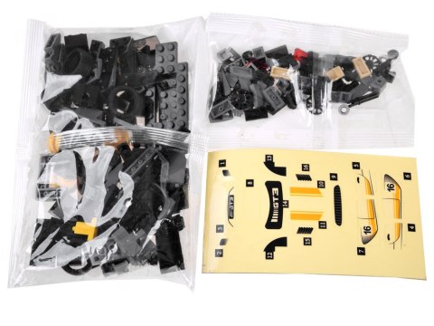 JOKOMISIADA Klocki techniczne Sportowe auto SREBRNE 174-elementy + naklejki ZA4287