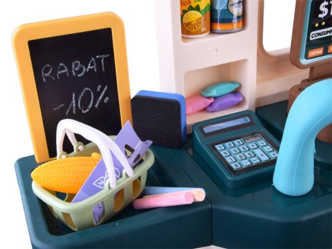 JOKOMISIADA Supermarket Sklep spożywczy Kasa fiskalna + 71 ele akcesoria Dźwięk ZA4279