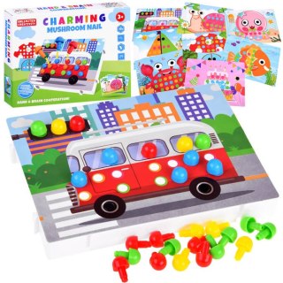 JOKOMISIADA Układanka Guzikowa edukacyjna kolorowa mozaika dla dzieci ZA4191