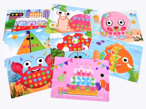 JOKOMISIADA Układanka Guzikowa edukacyjna kolorowa mozaika dla dzieci ZA4191