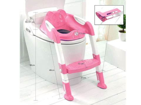 JOKOMISIADA Schodki nakładka do toalety podstawka róż ZA4349