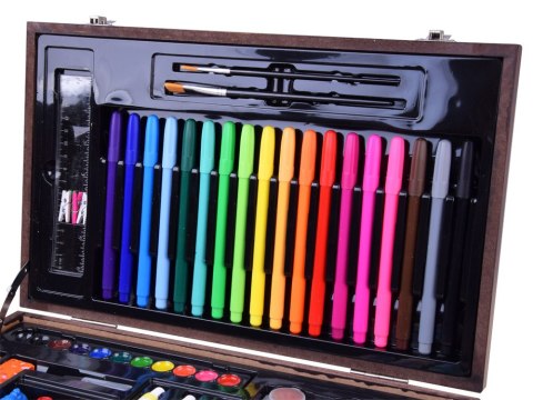 JOKOMISIADA Zestaw artystyczny drewniana walizka 123ele przybory plastyczne AP0004