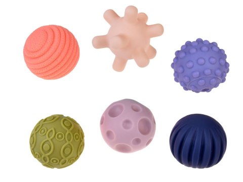 JOKOMISIADA Zestaw gumowe Piłeczki sensoryczne 6 szt wypustki ZA4470