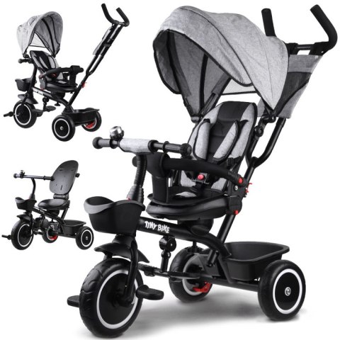 Tiny Bike Rowerek dziecięcy trójkołowy Tiny Bike 3w1 z daszkiem OBRACANY SP0650