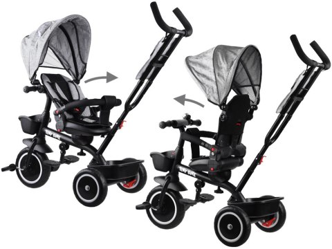 Tiny Bike Rowerek dziecięcy trójkołowy Tiny Bike 3w1 z daszkiem OBRACANY SP0650