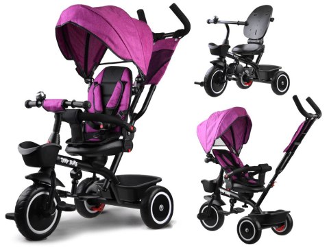 Tiny Bike Rowerek trójkołowy Tiny Bike 3w1 różowy z daszkiem SP0650