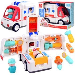 Hola Interaktywne Autko Ambulans + akcesoria z ludzikami Dźwięk Światło ZA4540