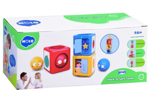 Hola Kolorowa Piramida sorter Wieża układanka ZA4538