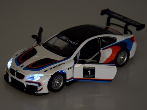 JOKOMISIADA Auto metalowe model sportowe BMW M6 GT3 skala 1:32 światło dźwięk ZA4613