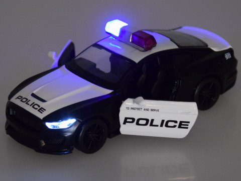 JOKOMISIADA Auto metalowe policja Ford Shelby GT350 skala 1:32 światła koguty ZA4610