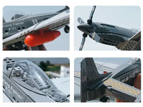 JOKOMISIADA Klocki techniczne Samolot bojowy P-51 Mustang Fighter 256 ele ZA4624