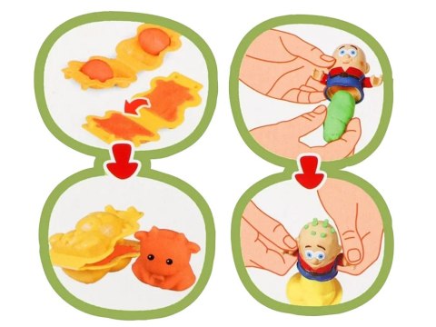 JOKOMISIADA Zestaw kreatywny masa plastyczna 6 kolorów zwierzątka foremki ZA4651