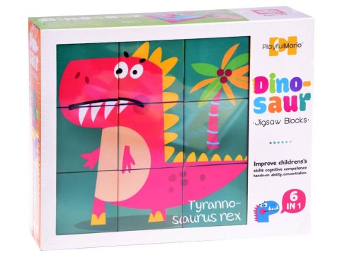 JOKOMISIADA Duże Klocki Dinozaury układanka 6 obrazków ZA4729