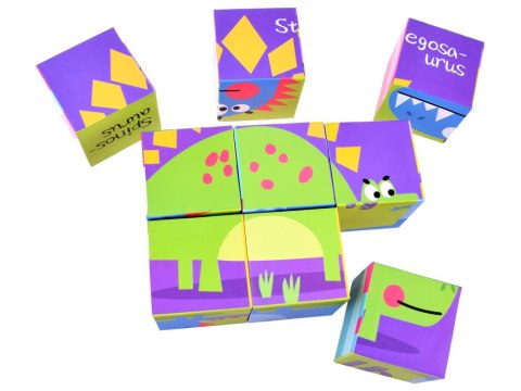 JOKOMISIADA Duże Klocki Dinozaury układanka 6 obrazków ZA4729