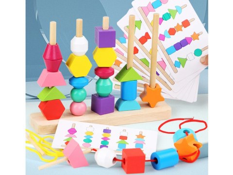 JOKOMISIADA Klocki drewniane 25el. edukacyjna układanka ZA4758