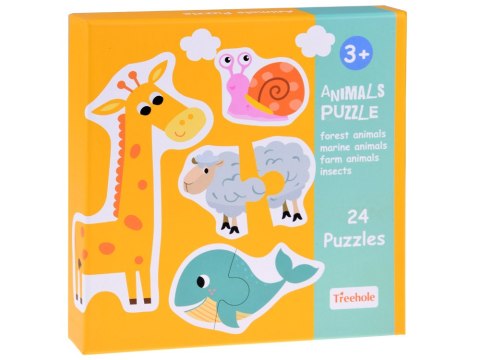 JOKOMISIADA Kolorowe Puzzle układanka 24 Zwierzątka lew krowa motyl lis ZA4749