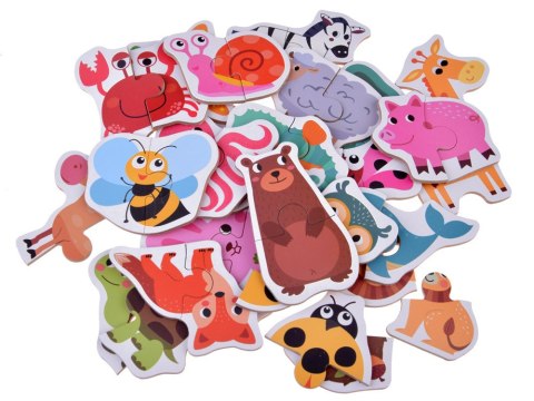 JOKOMISIADA Kolorowe Puzzle układanka 24 Zwierzątka lew krowa motyl lis ZA4749