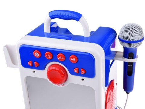 JOKOMISIADA Muzyczny głośnik niebieski Boombox dla dzieci z mikrofonem IN0167