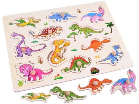 JOKOMISIADA Puzzle drewniane dinozaury 11 ele. układanka drewniany sorter ZA4723