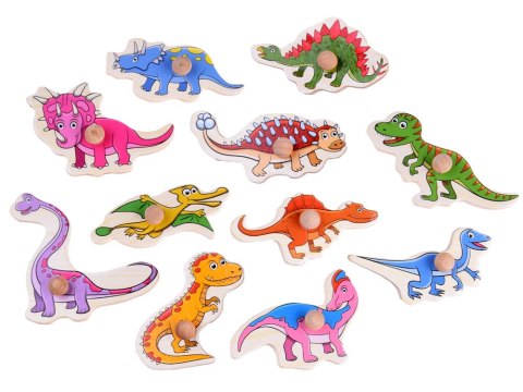 JOKOMISIADA Puzzle drewniane dinozaury 11 ele. układanka drewniany sorter ZA4723