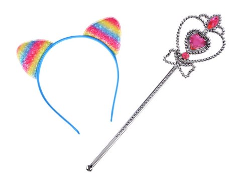 JOKOMISIADA Strój Wróżki różdżka torebka tęczowa spódniczka opaska ZA4792