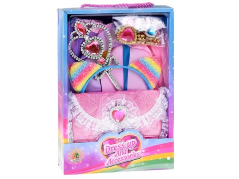 JOKOMISIADA Strój Wróżki różdżka torebka tęczowa spódniczka opaska ZA4792