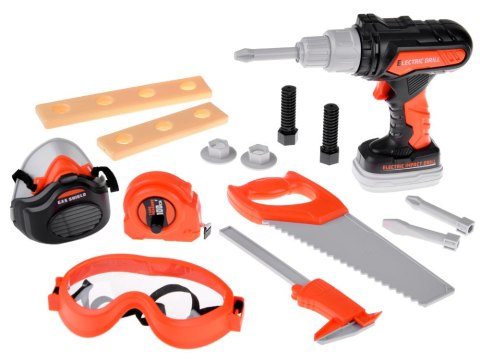 JOKOMISIADA Walizka Zestaw majsterkowicza ruchoma Wkrętarka Metr Piła gogle ZA4731