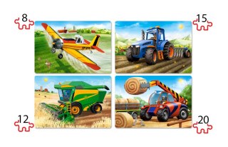 Castorland Puzzle 4w1 8,12,15,20-ele. Agricultural Machines