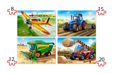 Castorland Puzzle 4w1 8,12,15,20-ele. Agricultural Machines