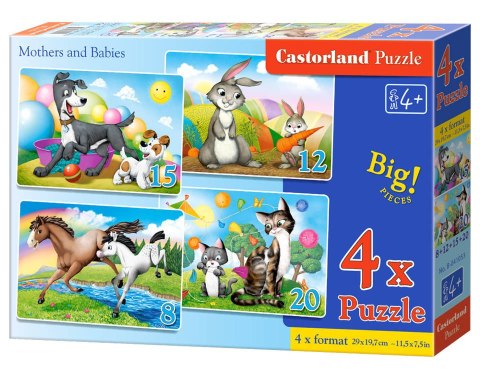 Castorland Puzzle 4w1 8,12,15,20-elementów Mothers and Babies