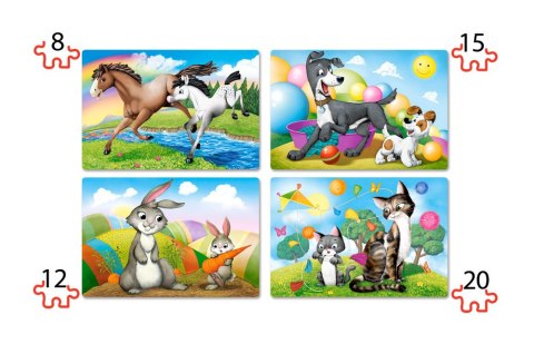Castorland Puzzle 4w1 8,12,15,20-elementów Mothers and Babies